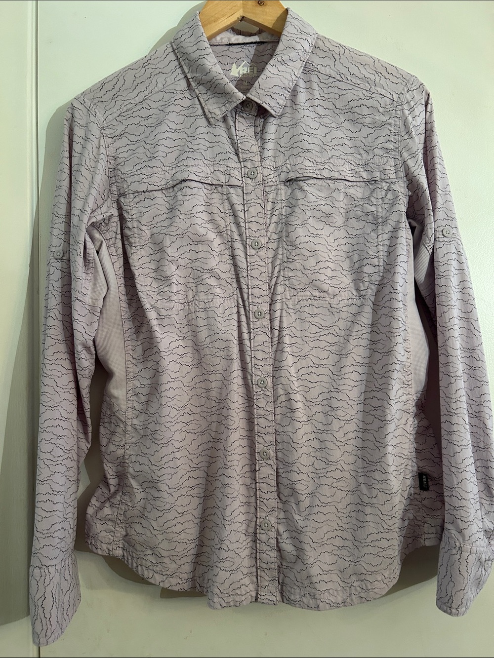 REI Co-op Sahara Pattern Long-Sleeve Button-Up Shirt — Women's M, Lavender